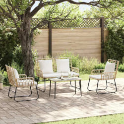 vidaXL Ensemble de salle à manger pour jardin 3 pcs Marron et Crème