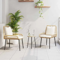 vidaXL Ensemble de salle à manger pour jardin 3 pcs Marron Noir Crème