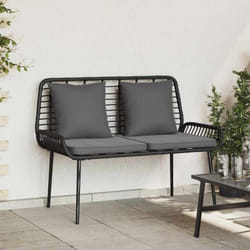 Vidaxl - Banc De Jardin Noir, Anthracite Rattan Synthétique, Acier