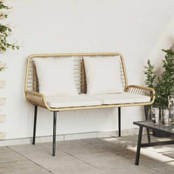 Vidaxl - Banc De Jardin Marron, Noir, Crème Rattan Synthétique, Acier