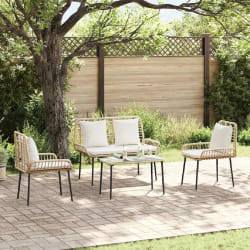 vidaXL Ensemble de salle à manger pour jardin 3 pcs Marron Noir Crème