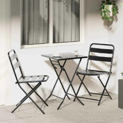 vidaXL Ensemble Bistro Pliable 3 Pièces Anthracite Acier