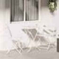 vidaXL Ensemble Bistro pliant 3 pièces Blanc Acier