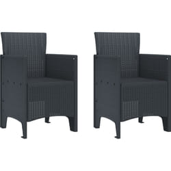 Vidaxl - Chaises de jardin 2 pcs Anthracite Poly Rattan