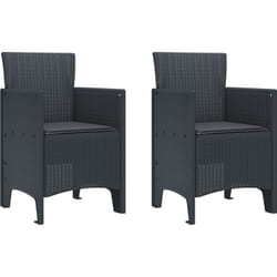 Vidaxl - Chaises de jardin avec coussins 2 pcs Anthracite Poly Rattan