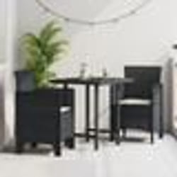 vidaXL Chaises de Jardin avec Coussins 2 pcs Anthracite Rattan Plastique