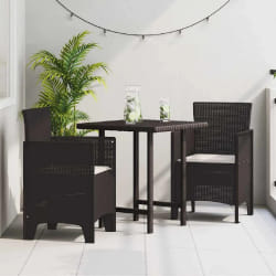 vidaXL Chaises de Jardin avec Coussins 2 pcs Marron Poly Rattan
