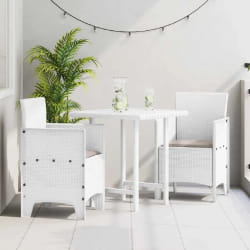 vidaXL Chaises de jardin avec coussins 2 pcs Blanc Rattan Synthétique