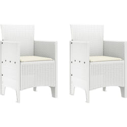 Vidaxl - Chaises de Jardin avec Coussins 2 pcs Rattan Synthétique Blanc