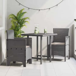 vidaXL Chaises de Jardin avec Coussins 2 pcs Gris Clair Rattan Poly