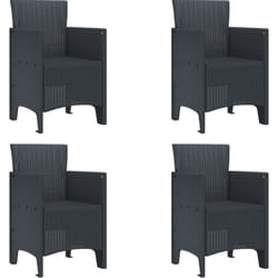 Ensemble de 4 chaises de jardin en rotin synthétique anthracite vidaXL