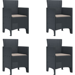 Chaises de jardin avec coussins 4 pcs Anthracite Poly Rattan vidaXL
