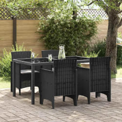 vidaXL Chaises de Jardin avec Coussins 4 pcs Anthracite Rotin Synthétique