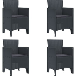 Vidaxl - Chaises de jardin avec coussins 4 pcs anthracite poly rotin