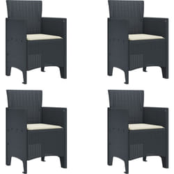 Vidaxl - Chaises de jardin 4 pcs Anthracite avec coussins en poly rotin