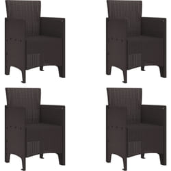 Vidaxl - Chaises de jardin 4 pcs Marron Poly Rotin
