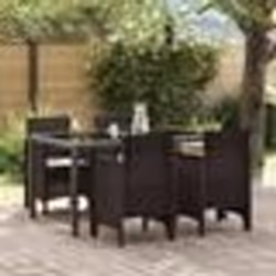 vidaXL Chaises de Jardin avec Coussins 4 pcs Marron Poly Rotin