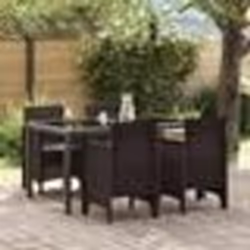 vidaXL Chaises de jardin avec coussins 4 pcs Marron Poly Rattan
