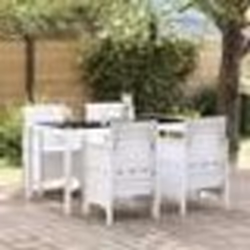 vidaXL Chaises de jardin 4 pcs Blanc Poly Rattan