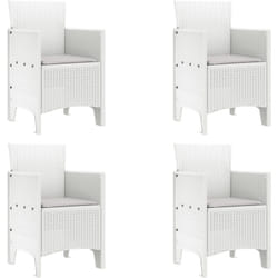 Vidaxl - Chaises de jardin avec coussins 4 pcs en rotin synthétique blanc