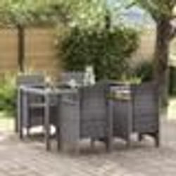 vidaXL Chaises de jardin 4 pcs en poly rotin gris clair