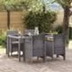 vidaXL Chaises de jardin avec coussins 4 pcs gris clair poly rotin