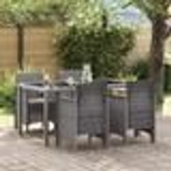 vidaXL Chaises de jardin avec coussins 4 pcs gris clair poly rotin