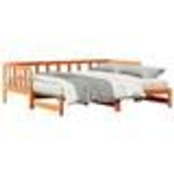 vidaXL Lit de jour escamotable sans matelas Marron cire 2x(90x190) cm 867847