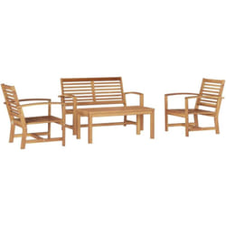 Vidaxl Ensemble De Canapé De Jardin Naturel Bois De Teck Solide