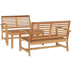 Vidaxl Ensemble De Canapé De Jardin Naturel Bois De Teck Solide