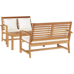 Vidaxl Ensemble De Canapé De Jardin Naturel Bois De Teck Solide