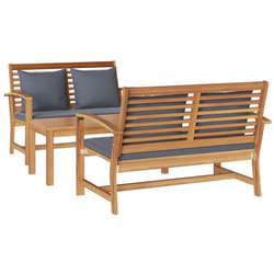 Vidaxl Ensemble De Canapé De Jardin Naturel Bois De Teck Solide