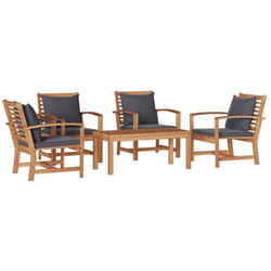 Vidaxl Ensemble De Canapé De Jardin Naturel Bois De Teck Solide
