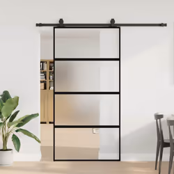 Porte Coulissante Avec Kit De Quincaillerie Noir 102,5x205 Cm Vidaxl - Vue supplémentaire 2