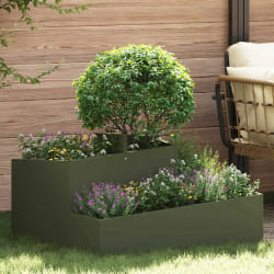 vidaXL Cache-pot de jardin Vert olive 80 x 80 x 50 cm