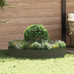vidaXL Cache-pot de jardin Vert olive 120 x 120 x 20 cm Acier
