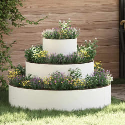 vidaXL Cache-pot de jardin Blanc 90 x 90 x 20 cm Acier
