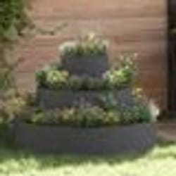 vidaXL Pot de fleurs en métal Acier/anthracite Acier Grand Durable