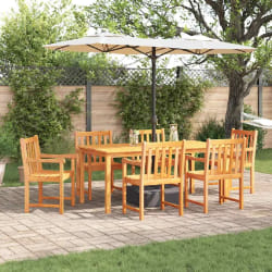 vidaXL Ensemble de Table à Manger 7 pcs Bois Naturel 180 x 90 x 75 cm