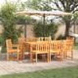 vidaXL Ensemble de Table à Manger 9 pcs Bois Naturel 180 x 90 x 75 cm