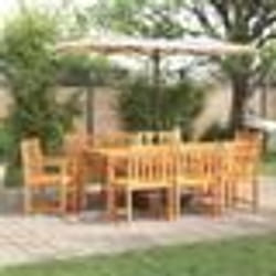 vidaXL Ensemble de Table à Manger 9 pcs Bois Naturel 180 x 90 x 75 cm