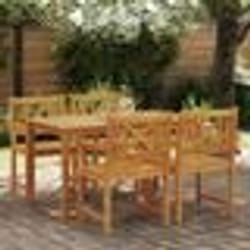 vidaXL Set de Salle à Manger de Jardin 5 Pièces en Bois Massif d'Acacia