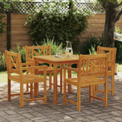 vidaXL Ensemble de salle à manger pour jardin 5 pcs Marron