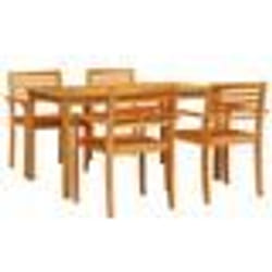 vidaXL Ensemble de repas 5 pcs Marron 140 x 80 x 74 cm
