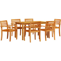 Ensemble de Salle à Manger de Jardin 7 Pièces en Bois Massif d'Acacia Vidaxl