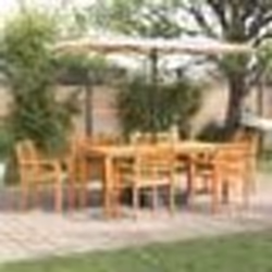 vidaXL Ensemble de salle à manger de jardin 7 pcs Naturel