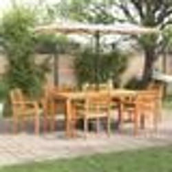 vidaXL Ensemble de salle à manger de jardin 7 pcs Naturel