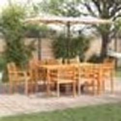 vidaXL Ensemble de table à manger 9 pcs Naturel 180 x 90 x 75 cm
