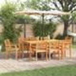vidaXL Ensemble de table à manger 9 pcs Naturel 180 x 90 x 75 cm