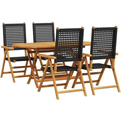 Vidaxl - Ensemble de salle à manger pour jardin 5 pcs Noir